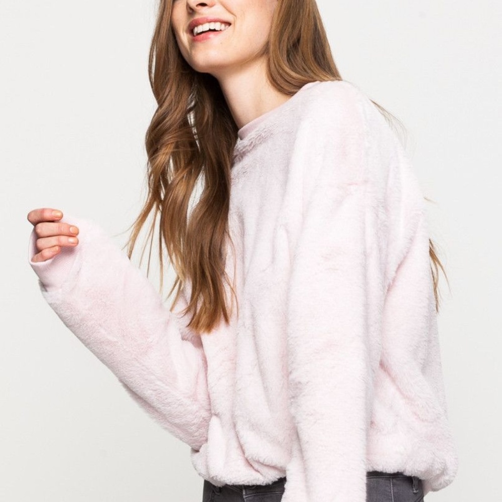 Fluffy Pink Sweatshirt
